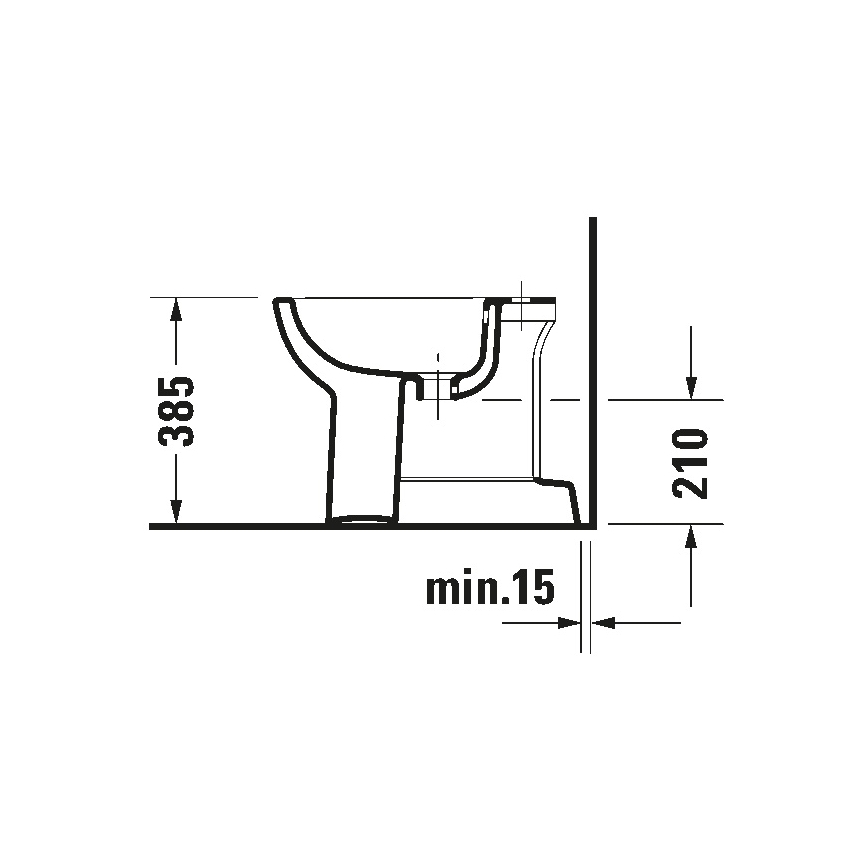 Duravit 22371000002 - Fristående bidé D-CODE 35,5x52,5 cm keramik/blank vit