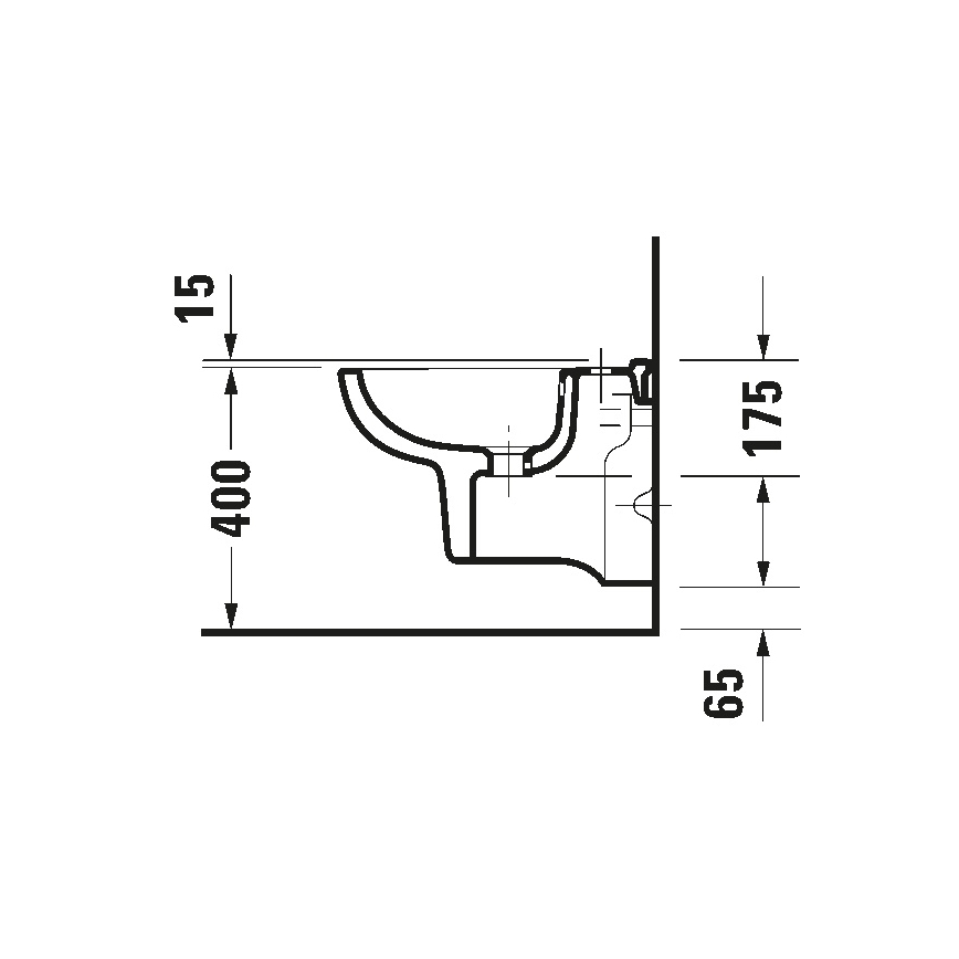 Duravit 22371500002 - Vägghängd bidé D-CODE keramik/blank vit