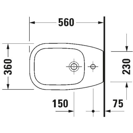 Duravit 22411000002 - Golvstående bidé D-CODE 35,5 x 52,5 cm keramik/blank vit