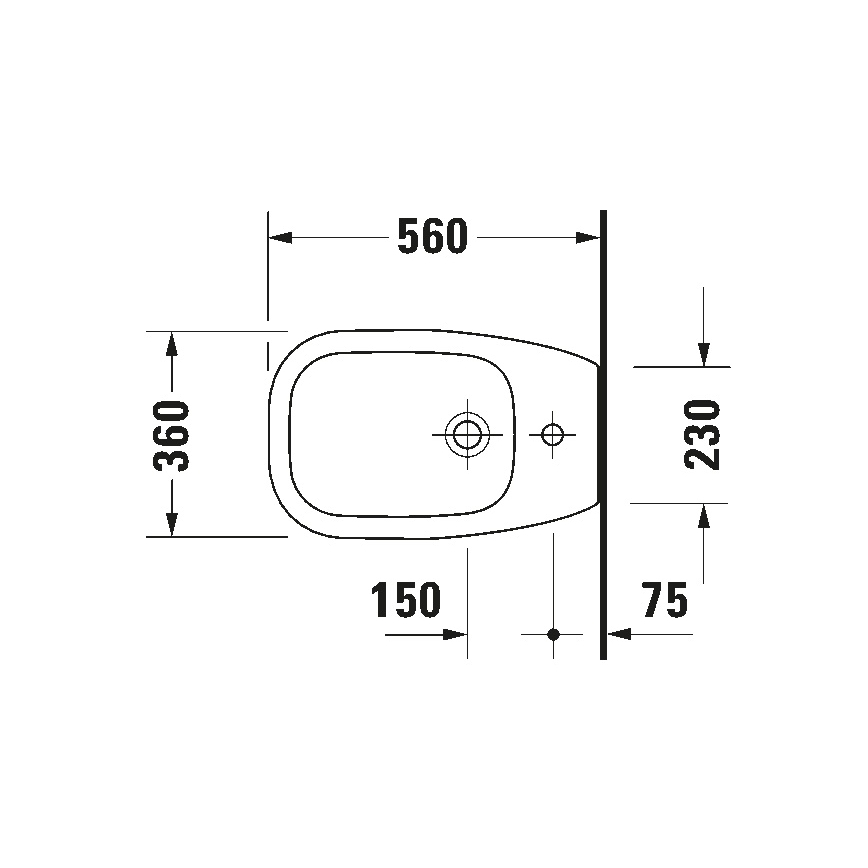 Duravit 22411000002 - Golvstående bidé D-CODE 35,5 x 52,5 cm keramik/blank vit