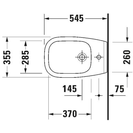 Duravit 22571500002 - Vägghängd bidé D-CODE keramik/glänsande vit