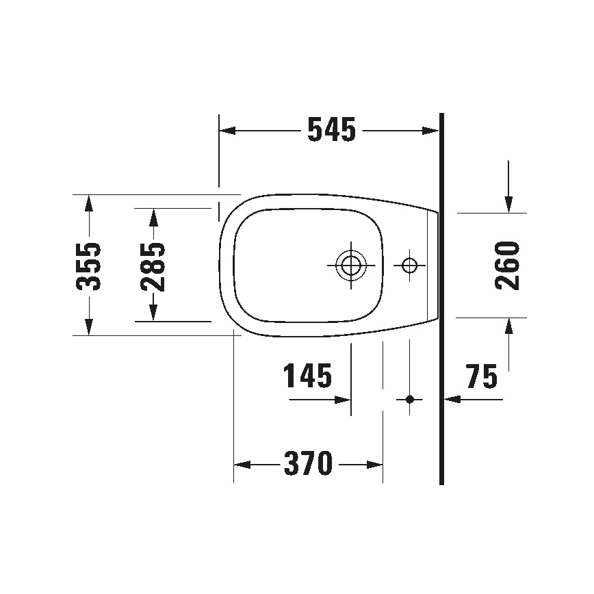 Duravit 22571500002 - Vägghängd bidé D-CODE keramik/glänsande vit