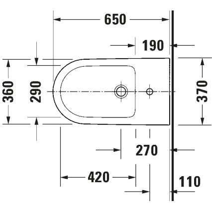 Duravit 2294100000 - Golvstående bidé D-NEO keramik/blank vit