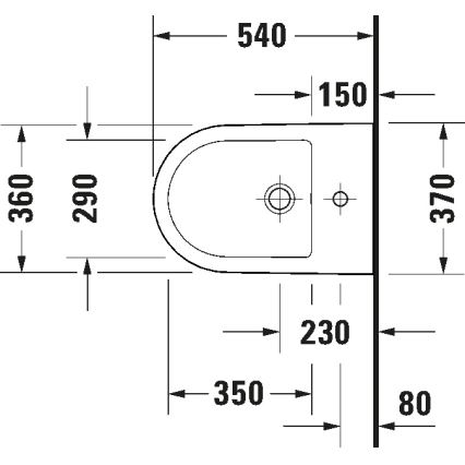 Duravit 2294150000 - Väggmonterad bidé D-NEO keramik/glänsande vit