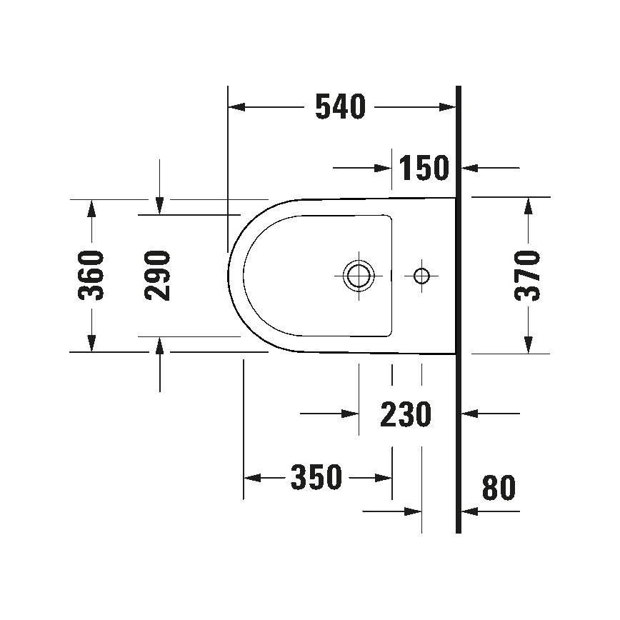 Duravit 2294150000 - Väggmonterad bidé D-NEO keramik/glänsande vit