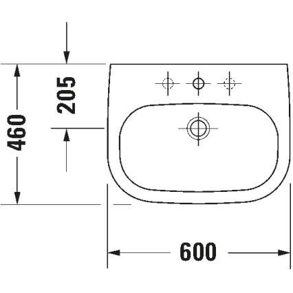 Duravit 23106000002 - Vägghängt tvättställ D-CODE 60x46 cm keramik/blank vit
