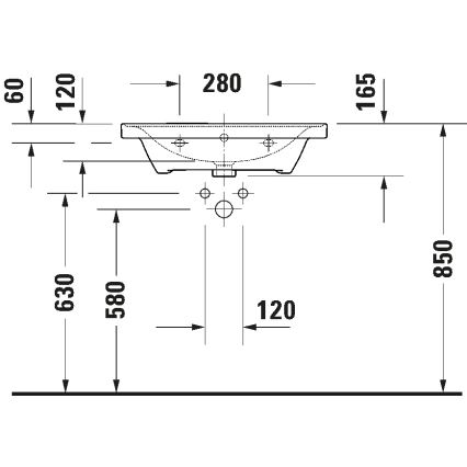 Duravit 2367650060 - Väggmonterat tvättställ D-NEO 65x48 cm keramik/blank vit
