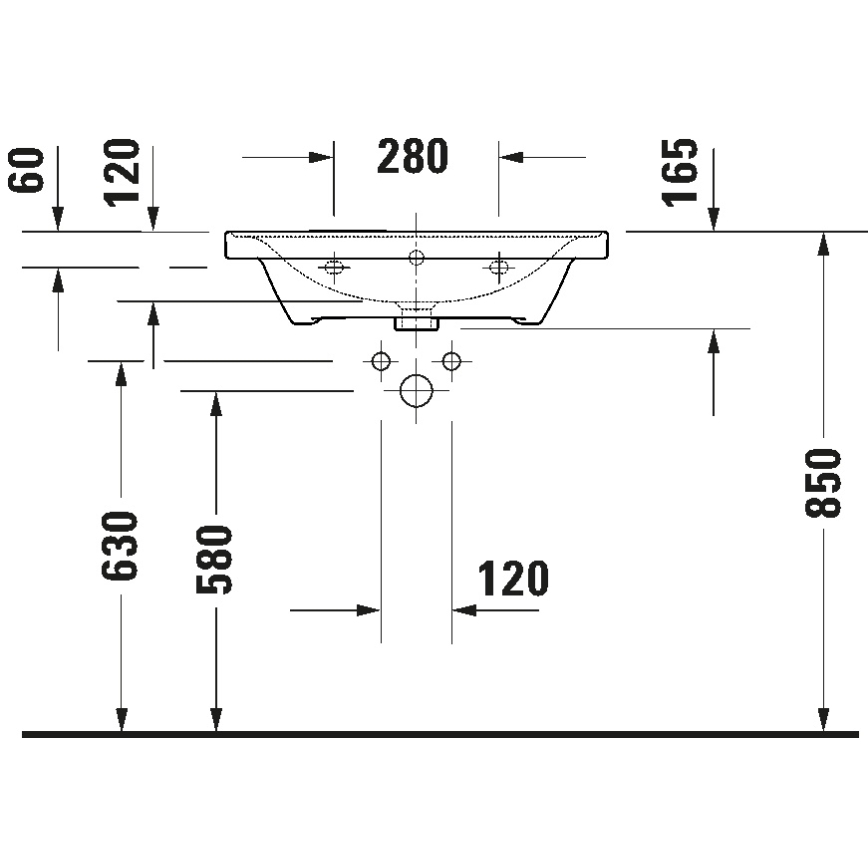 Duravit 2367650060 - Väggmonterat tvättställ D-NEO 65x48 cm keramik/blank vit