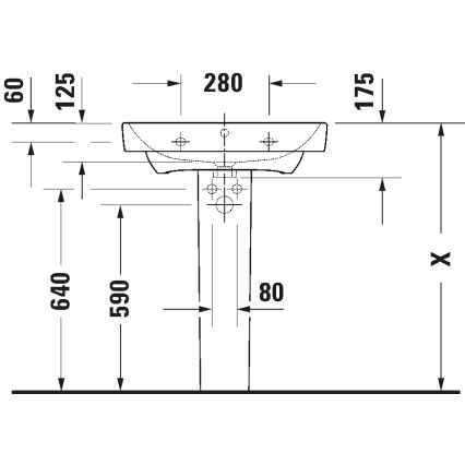 Duravit 23756500002 - Vägghängt tvättställ D-NEO 65x46 cm keramik/blank vit