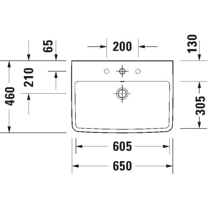 Duravit 23756500002 - Vägghängt tvättställ D-NEO 65x46 cm keramik/blank vit
