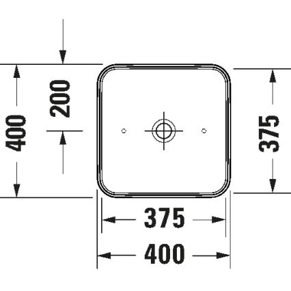 Duravit 2397400070 - Tvättställ för bänkskiva D-NEO 40x40 cm keramik/blankvit
