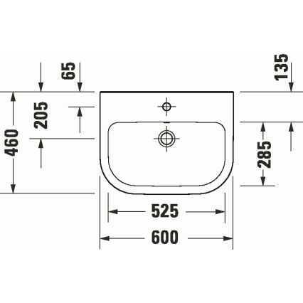 Duravit 23986000002 - Vägghängt tvättställ D-CODE 60x46 cm keramik/blank vit