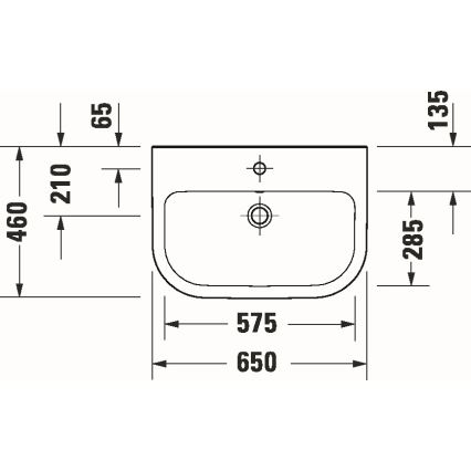 Duravit 23986500002 - Vägghängt tvättställ D-CODE 65x46 cm keramik/blank vit