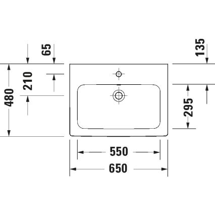 Duravit 23996500002 - Vägghängt tvättställ D-CODE 65x48 cm keramik/blank vit