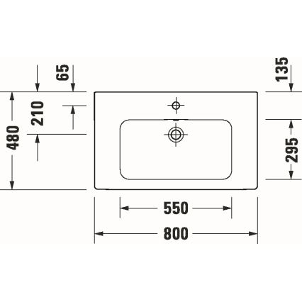 Duravit 23998000002 - Väggmonterat tvättställ D-CODE 80x48 cm keramik/blank vit