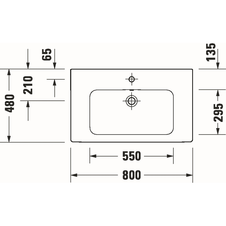 Duravit 23998000002 - Väggmonterat tvättställ D-CODE 80x48 cm keramik/blank vit