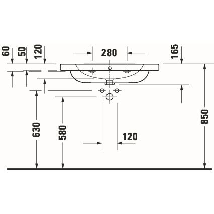 Duravit 23998000002 - Väggmonterat tvättställ D-CODE 80x48 cm keramik/blank vit
