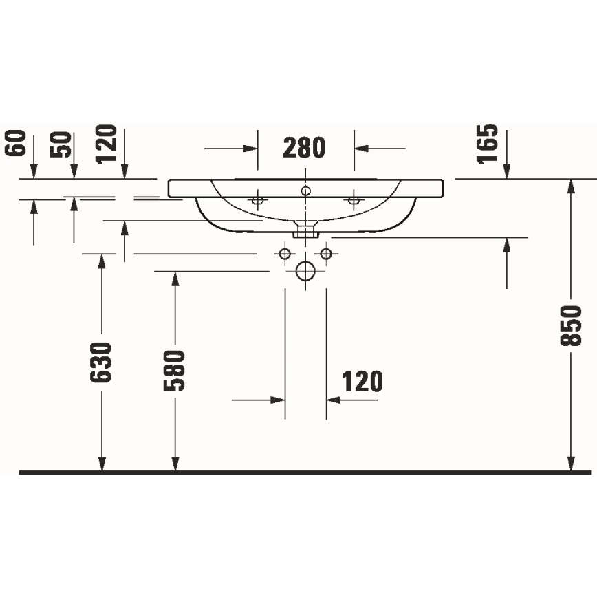 Duravit 23998000002 - Väggmonterat tvättställ D-CODE 80x48 cm keramik/blank vit