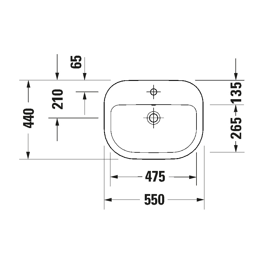 Duravit 24025500002 - Vägghängt tvättställ D-CODE 55x44 cm keramik/blank vit
