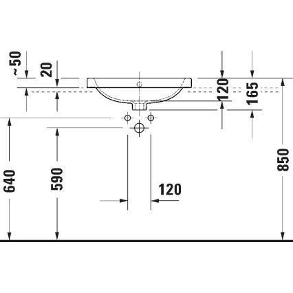 Duravit 24025500002 - Vägghängt tvättställ D-CODE 55x44 cm keramik/blank vit