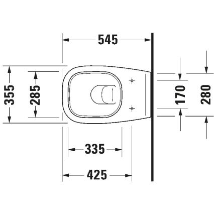 Duravit 25350900002 - Vägghängd WC D-CODE keramik/blank vit
