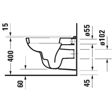 Duravit 25350900002 - Vägghängd WC D-CODE keramik/blank vit