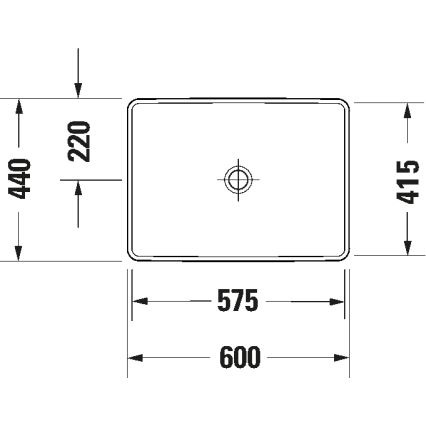 Duravit 358600079 - Infällt tvättställ D-NEO 60x44 cm keramik/blank vit