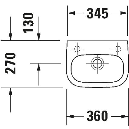 Duravit 7053600082 - Väggmonterat tvättställ D-CODE 36x27 cm keramik/blankvit