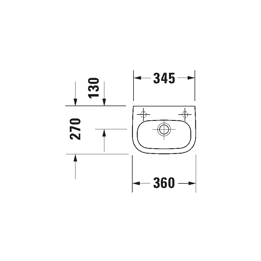 Duravit 7053600082 - Väggmonterat tvättställ D-CODE 36x27 cm keramik/blankvit
