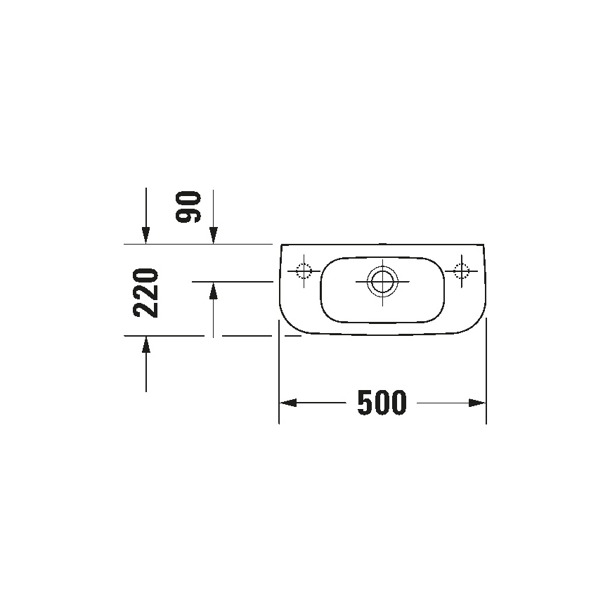 Duravit 7065000092 - Vägghängt tvättställ D-CODE 50x22 cm keramik/blank vit