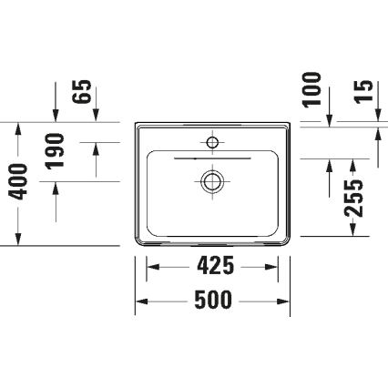 Duravit 742500060 - Vägghängt tvättställ D-NEO 50x40 cm keramik/blank vit