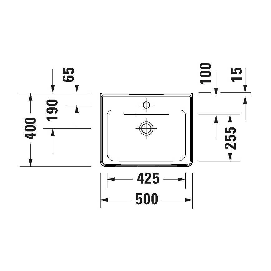Duravit 742500060 - Vägghängt tvättställ D-NEO 50x40 cm keramik/blank vit