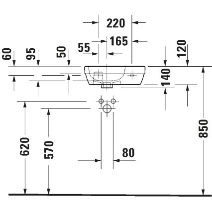 Duravit 7494000412 - Vägghängt tvättställ D-CODE 40x22 cm keramik/blank vit