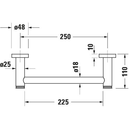 Duravit 99141000 - Handtag för badkar D-CODE 28,4 cm, polerad krom