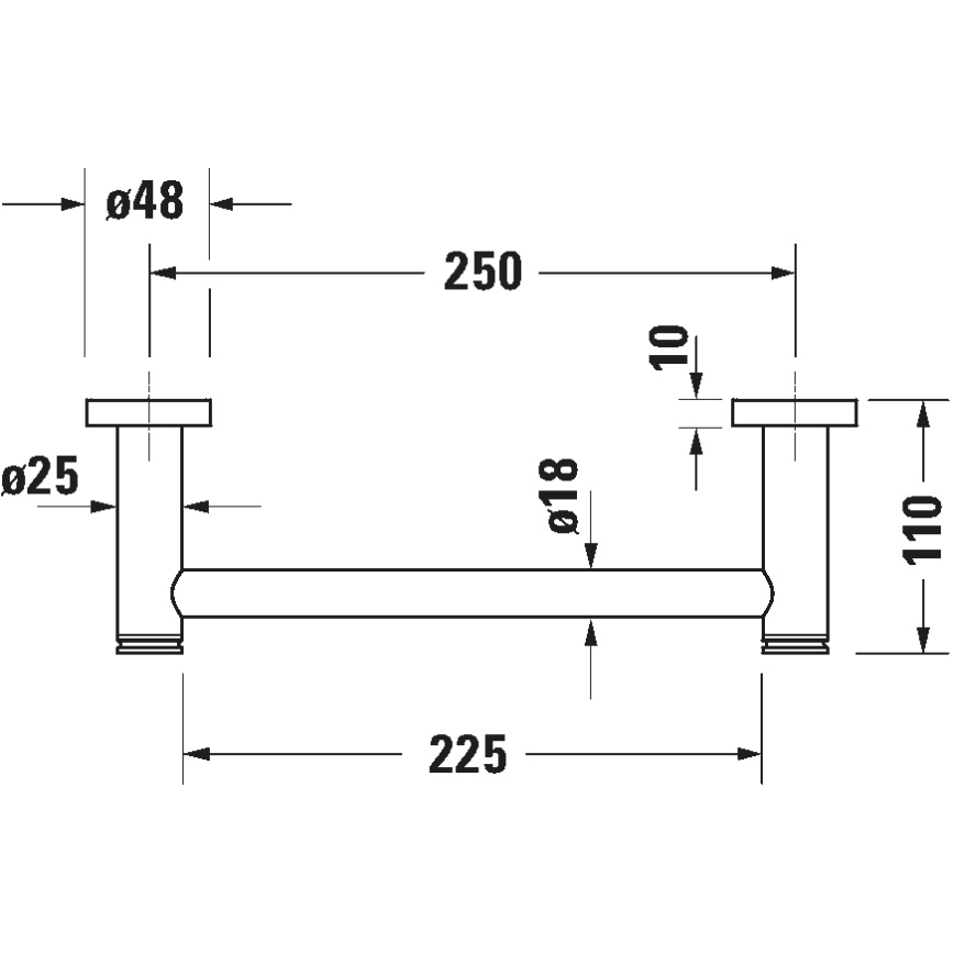 Duravit 99144600 - Badkarshandtag D-CODE 28,4 cm matt svart