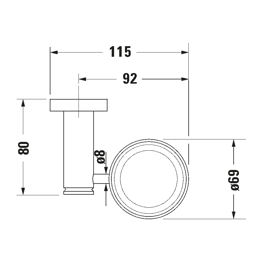 Duravit 99201000 - Väggmonterad tandborsthållare D-CODE, högerutförande, polerad krom
