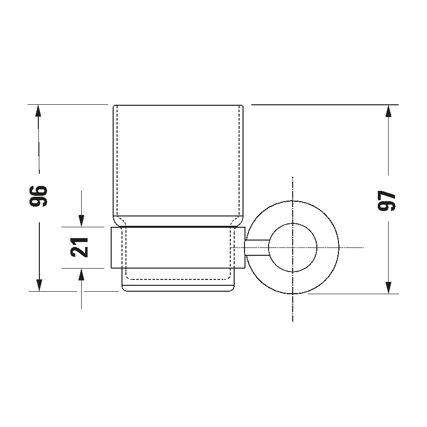Duravit 99204600 - Väggmonterad tandborsthållare D-CODE, höger, matt svart