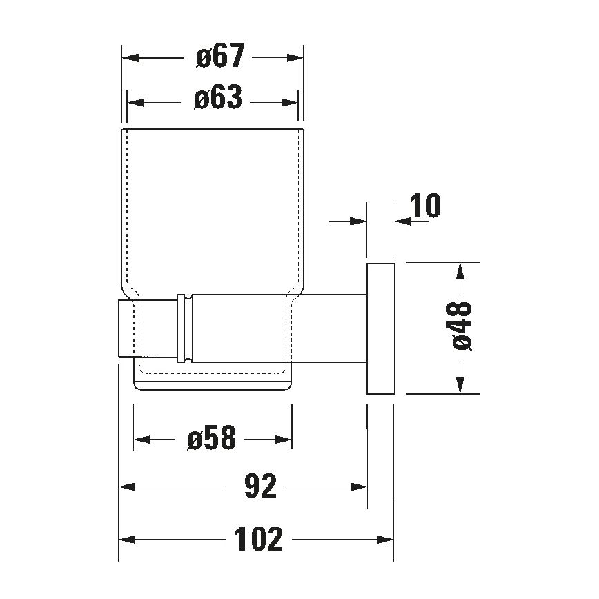 Duravit 99204600 - Väggmonterad tandborsthållare D-CODE, höger, matt svart