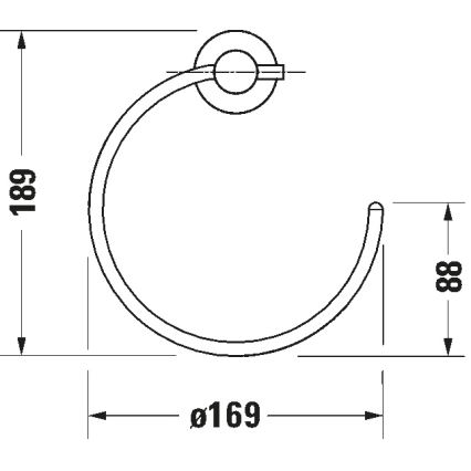 Duravit 99211000 - Väggmonterad handdukshängare D-CODE, blank krom