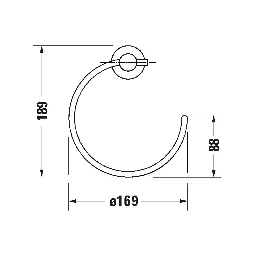 Duravit 99214600 - Väggmonterad handdukshållare D-CODE, matt svart