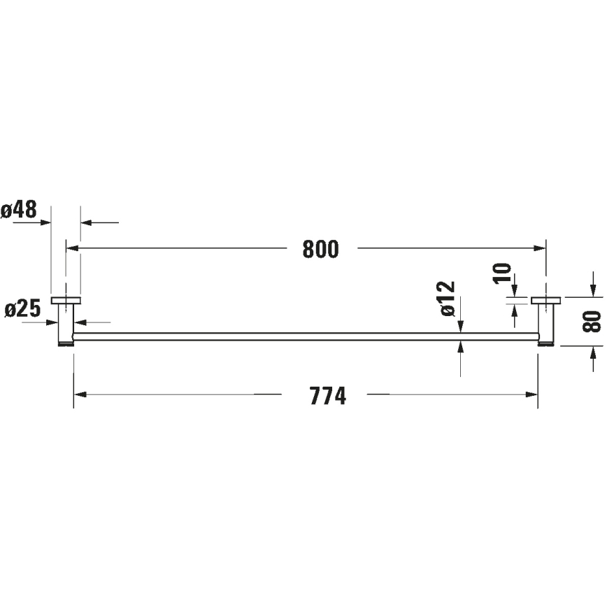 Duravit 99231000 - Väggmonterad handdukshängare D-CODE 84,5 cm, polerad krom