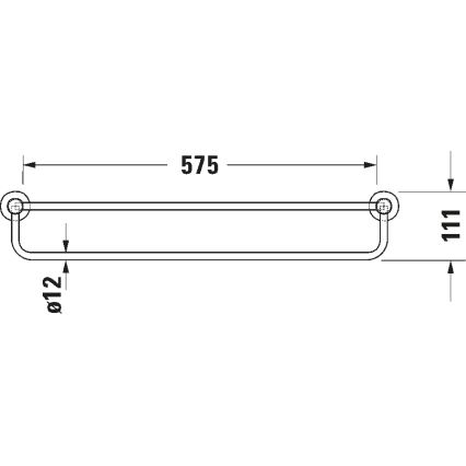 Duravit 99251000 - Väggmonterad handdukshängare D-CODE 65 cm, blank krom
