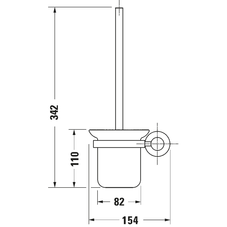 Duravit 99274600 - Väggmonterad toalettborste D-CODE matt svart