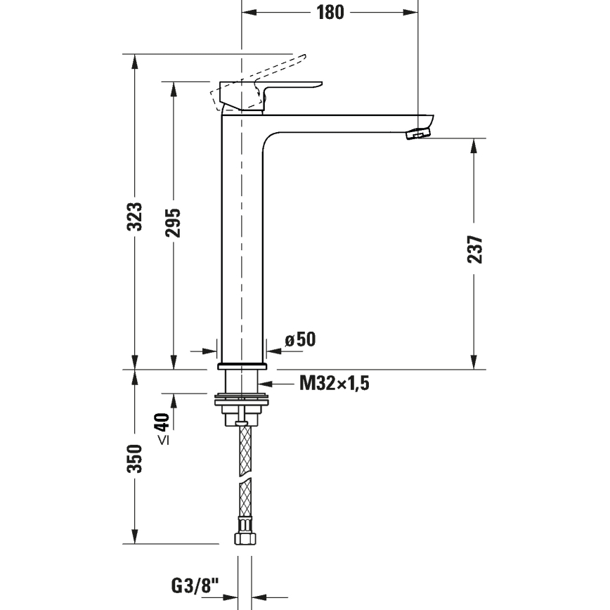 Duravit DC1043002046 - Tvättställsblandare D-CODE matt svart