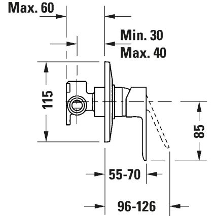Duravit DC4210007010 - Duschblandare för inbyggd installation D-CODE polerad krom