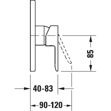 Duravit DC4210010010 - D-CODE duschblandare för inbyggnad, blank krom
