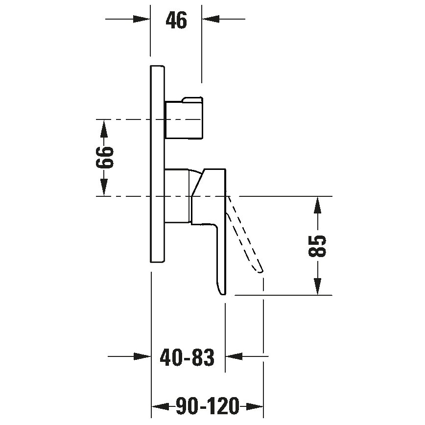 Duravit DC4210012010 - D-CODE duschblandare för infälld installation, polerad krom