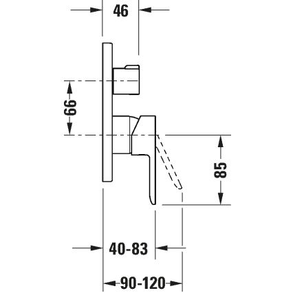 Duravit DC4210012046 - D-CODE inbyggd duschblandare, matt svart