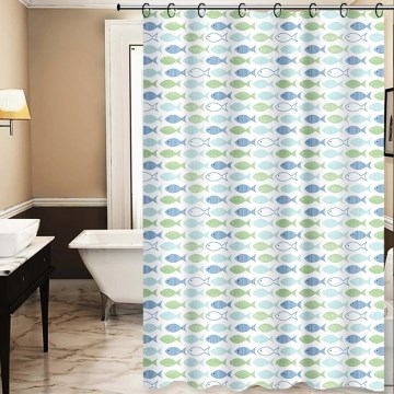 Duschdraperi TORO PREMIUM 178x199 cm blå/grön