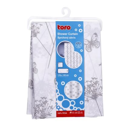 Duschdraperi TORO PREMIUM 178x199 cm blommor